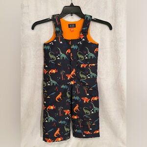 The Children’s Place Toddler Snow Bib Overalls Dinosaur Print 2T Fleece Lined